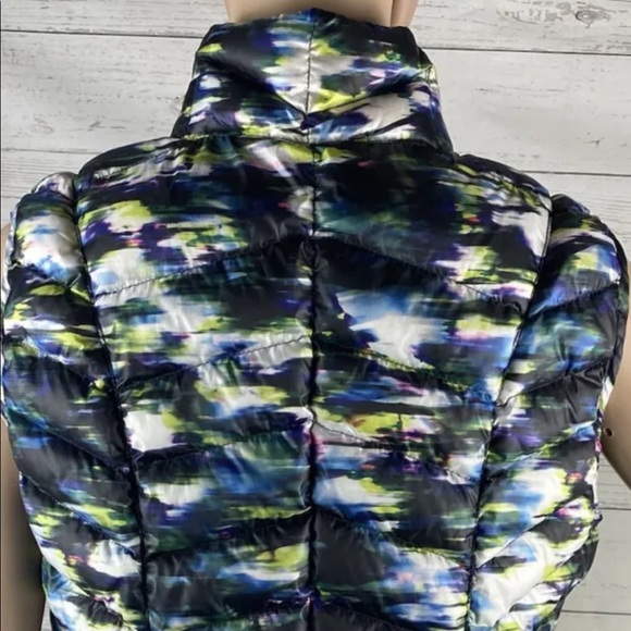 Tangerine Watercolor Floral Down Puffer Vest - Picture 10 of 12